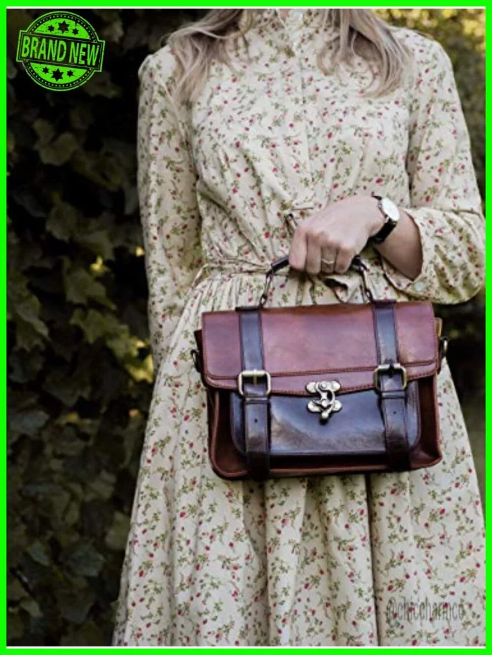 PU Leather Satchel Purse Small Crossbody Messenger Bag Work